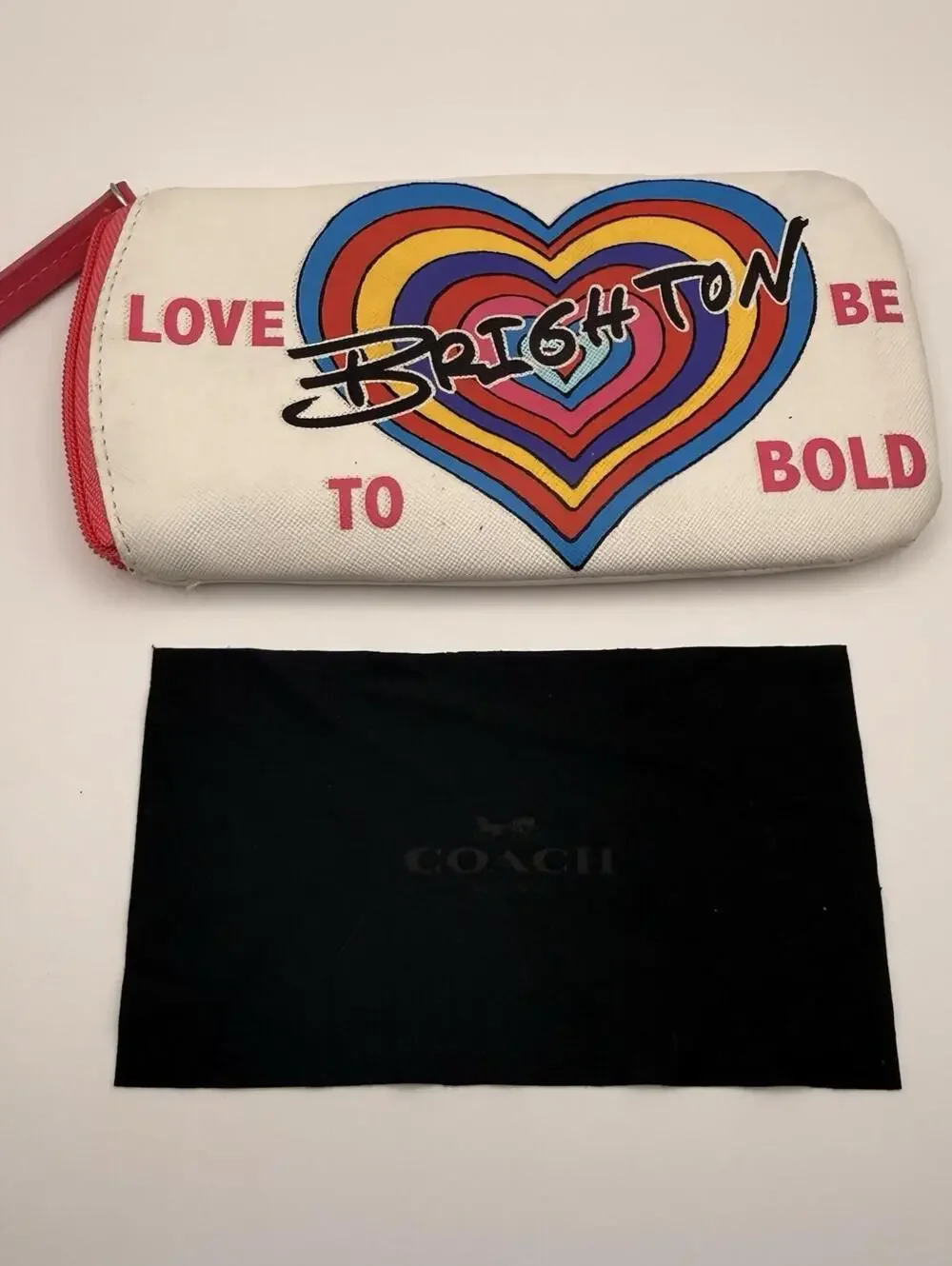 Brighton Sunglasses Case With Coach Glass Wipe Pre loved Zipper Lined